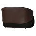 Namoradeira 2 Lugares Orgânica Decorativa Beatriz Veludo Preto/PU Marrom - Montanaris Decor
