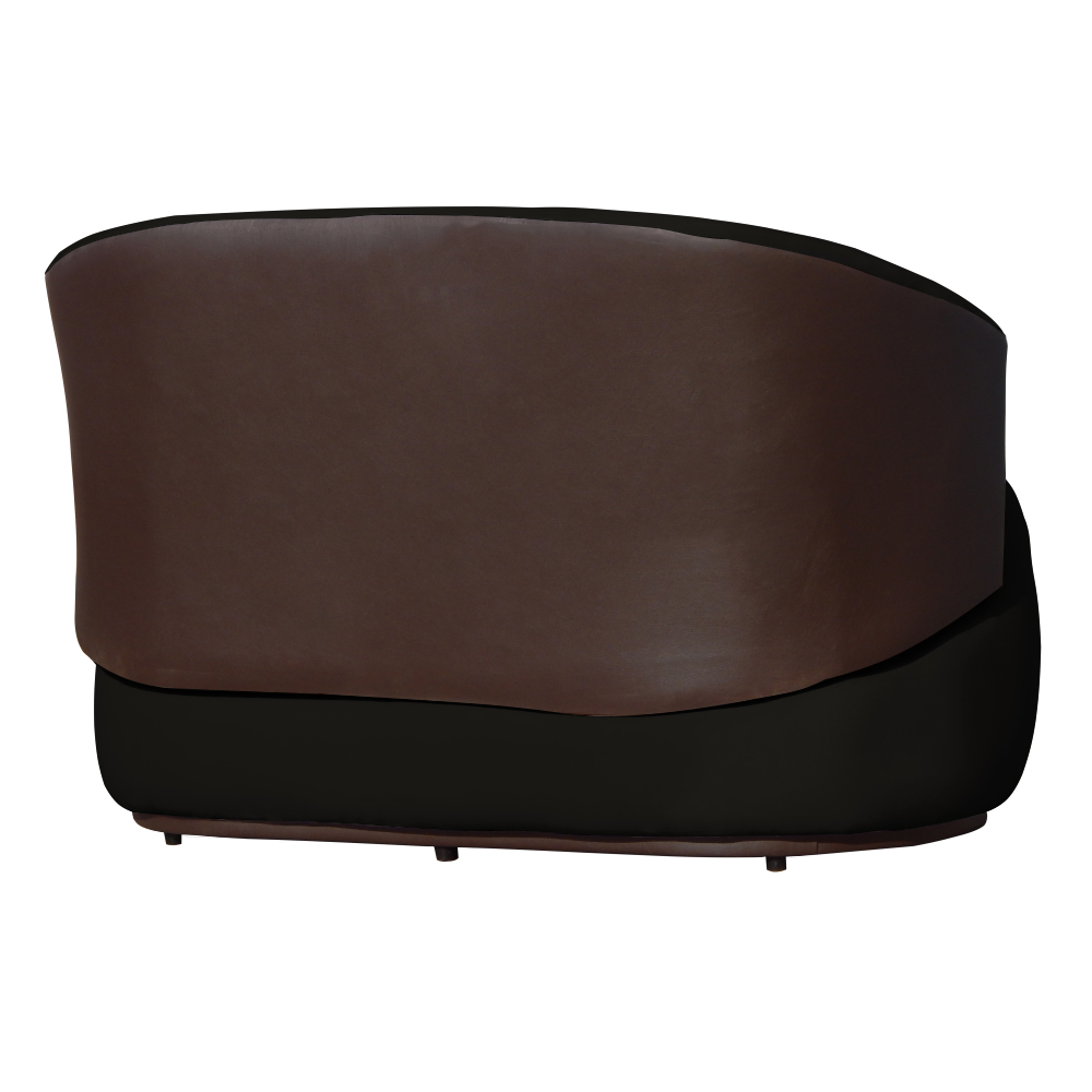 Namoradeira 2 Lugares Orgânica Decorativa Beatriz Veludo Preto/PU Marrom - Montanaris Decor