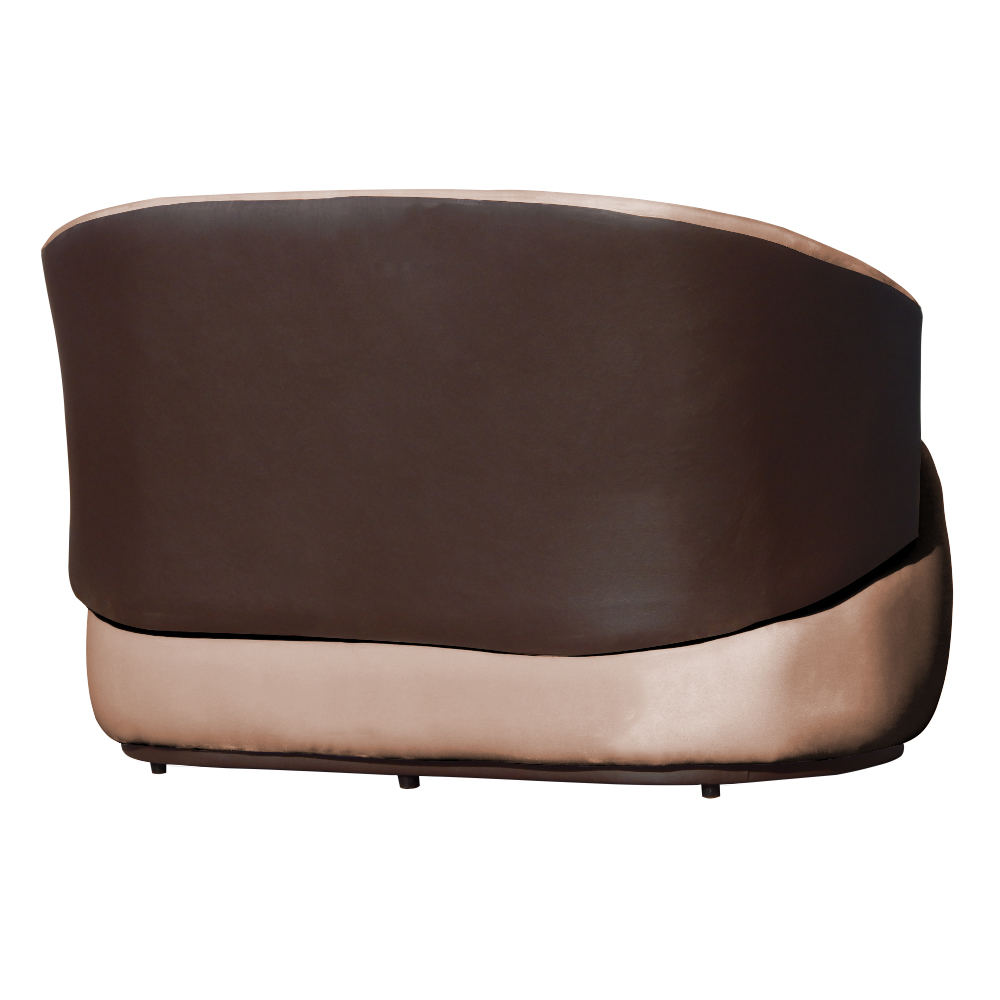 Namoradeira 2 Lugares Orgânica Decorativa Beatriz Veludo Rosa/PU Marrom - Montanaris Decor