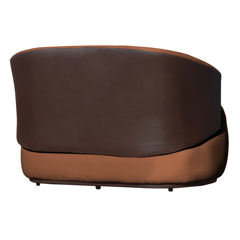 Namoradeira 2 Lugares Orgânica Decorativa Beatriz Veludo Terracota/PU Marrom - Montanaris Decor