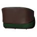 Namoradeira 2 Lugares Orgânica Decorativa Beatriz Veludo Verde/PU Marrom - Montanaris Decor