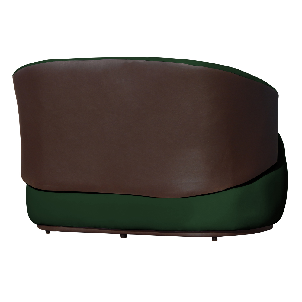 Namoradeira 2 Lugares Orgânica Decorativa Beatriz Veludo Verde/PU Marrom - Montanaris Decor