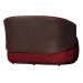 Namoradeira 2 Lugares Orgânica Decorativa Beatriz Veludo Vermelho/PU Marrom - Montanaris Decor