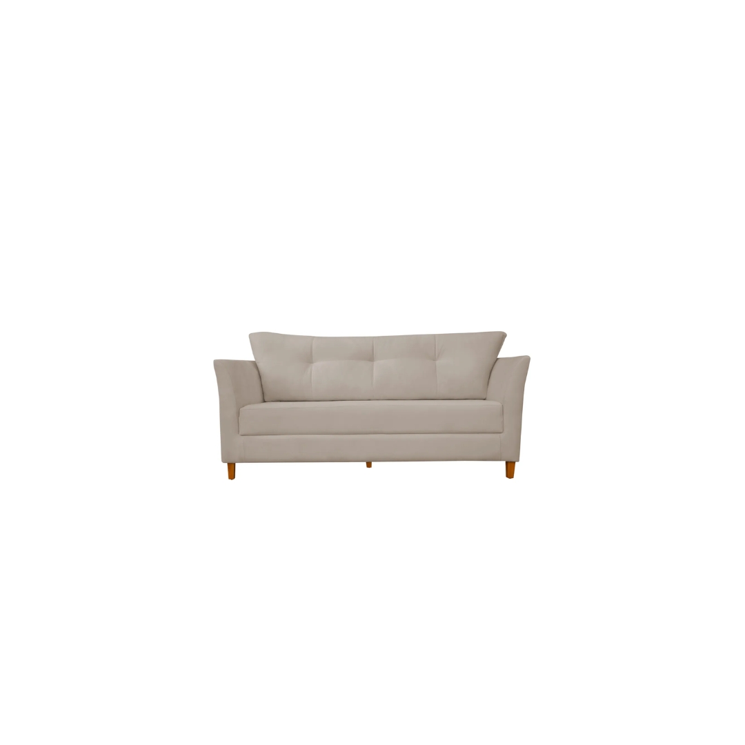 Namoradeira Decorativa Sala Estar Isis 3 Lugares 1,80 Veludo Bege - Montanaris Decor