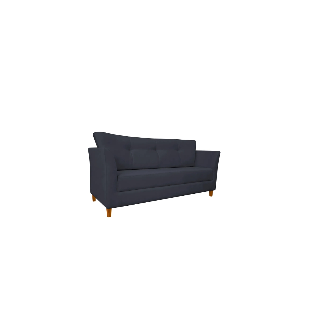 Namoradeira Decorativa Sala Estar Isis 3 Lugares 1,80 Veludo Grafite - Montanaris Decor