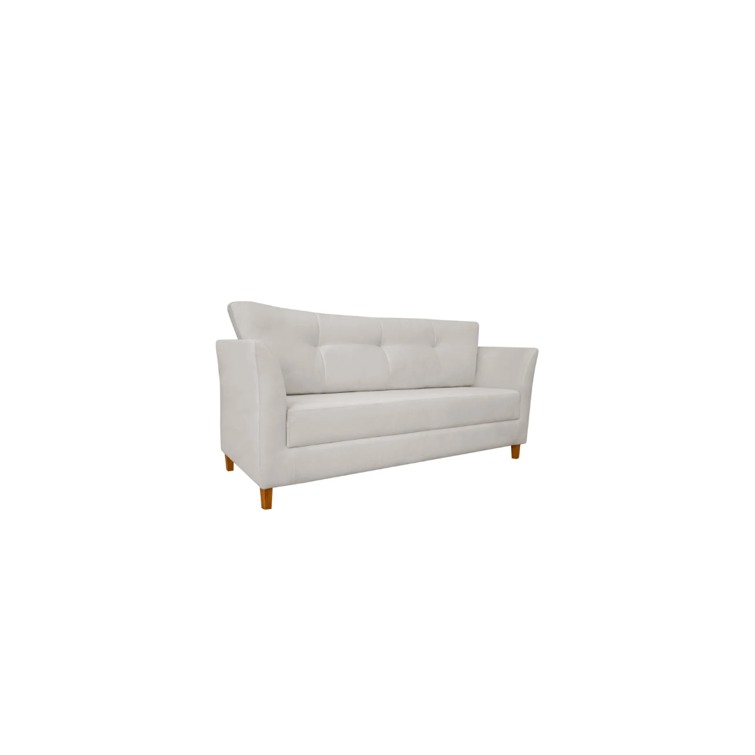 Namoradeira Decorativa Sala Estar Isis 3 Lugares 1,80 Veludo Marfim  - Montanaris Decor