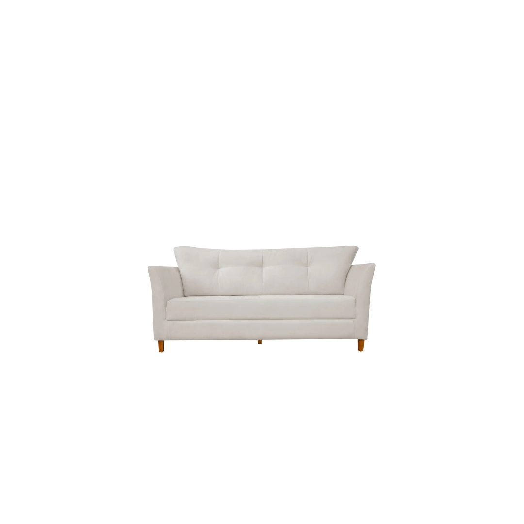 Namoradeira Decorativa Sala Estar Isis 3 Lugares 1,80 Veludo Marfim  - Montanaris Decor