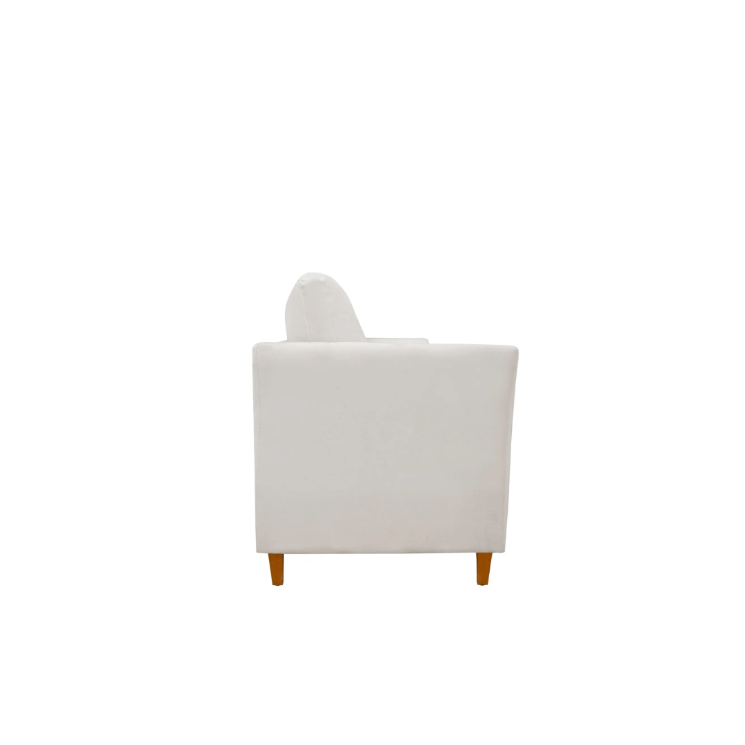 Namoradeira Decorativa Sala Estar Isis 3 Lugares 1,80 Veludo Marfim  - Montanaris Decor