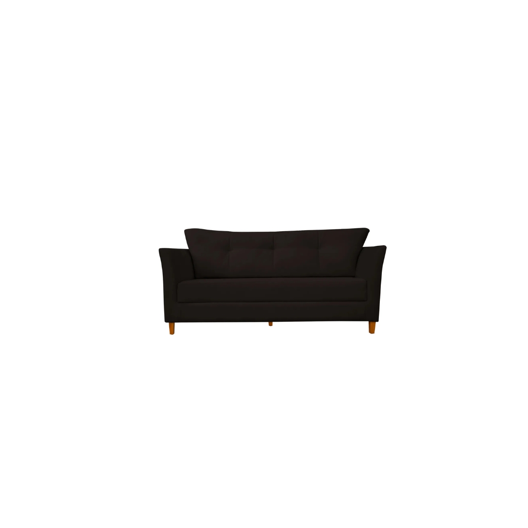 Namoradeira Decorativa Sala Estar Isis 3 Lugares 1,80 Veludo Marrom - Montanaris Decor