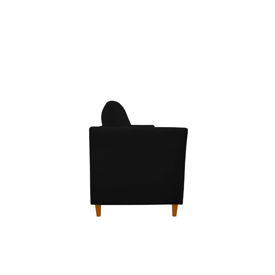 Namoradeira Decorativa Sala Estar Isis 3 Lugares 1,80 Veludo Preto - Montanaris Decor