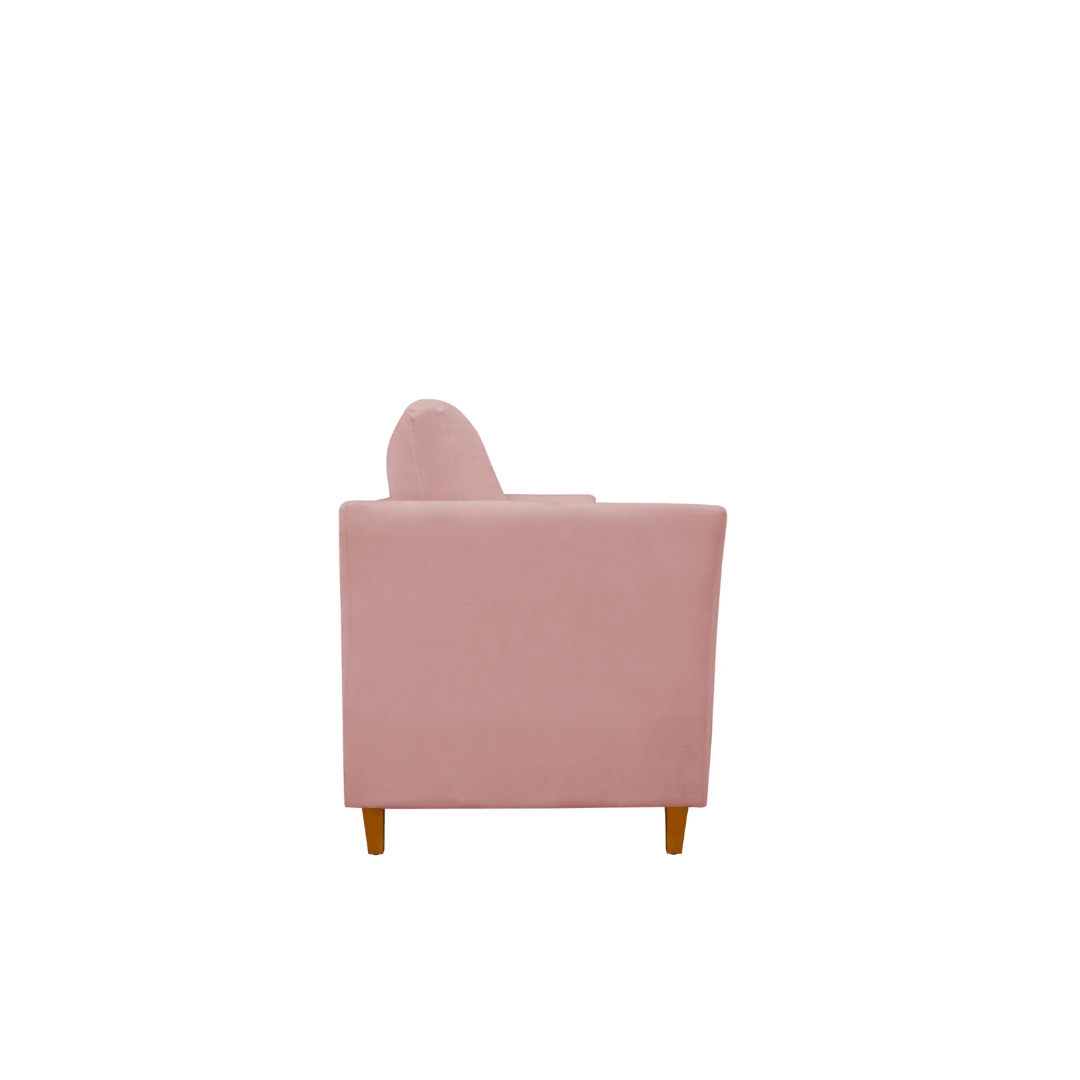 Namoradeira Decorativa Sala Estar Isis 3 Lugares 1,80 Veludo Rosa - Montanaris Decor