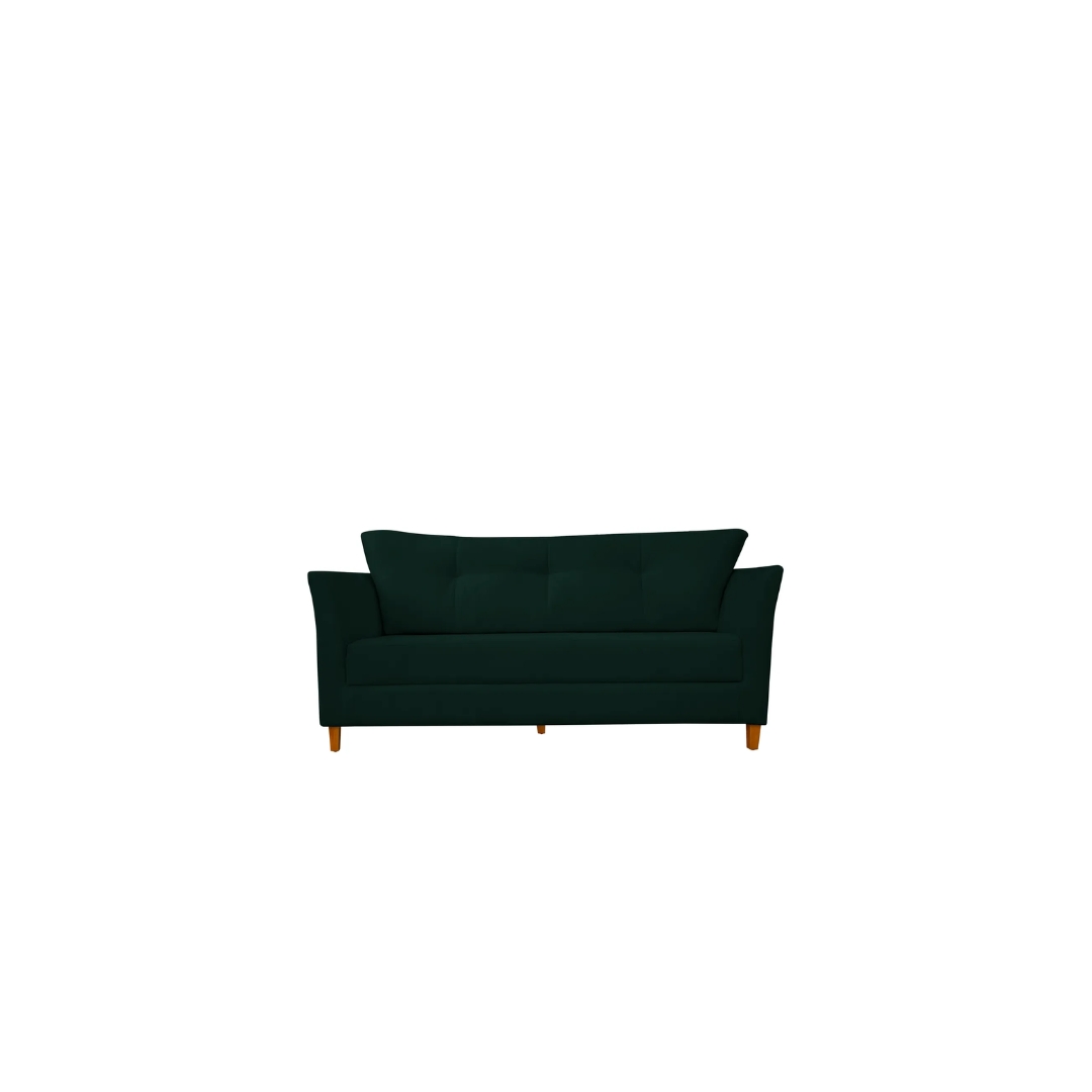 Namoradeira Decorativa Sala Estar Isis 3 Lugares 1,80 Veludo Verde - Montanaris Decor