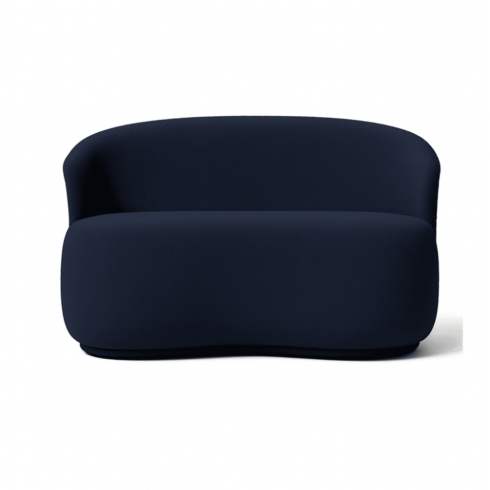 Namoradeira Decorativa Sala Estar Orgânica Beatriz Boucle Azul Marinho - Montanaris Decor
