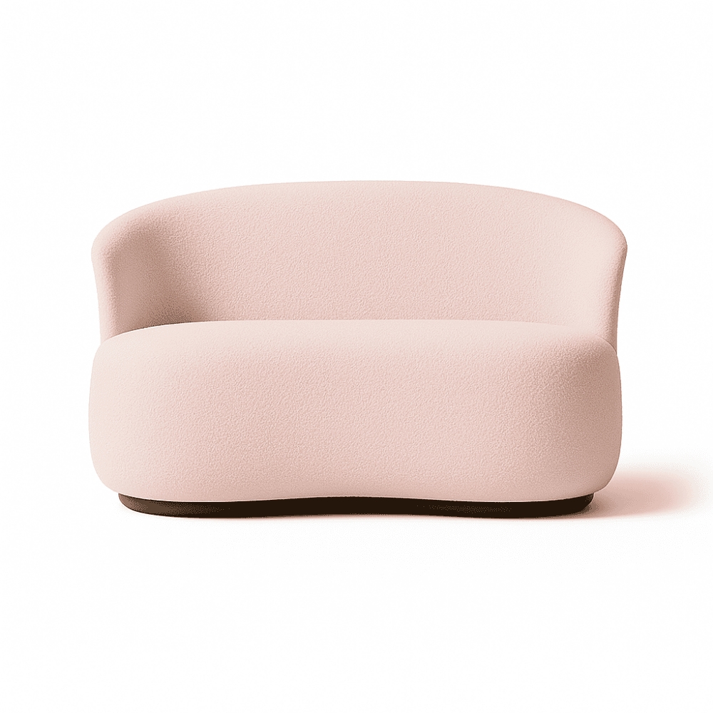 Namoradeira Decorativa Sala Estar Orgânica Beatriz Boucle Rosê- Montanaris Decor