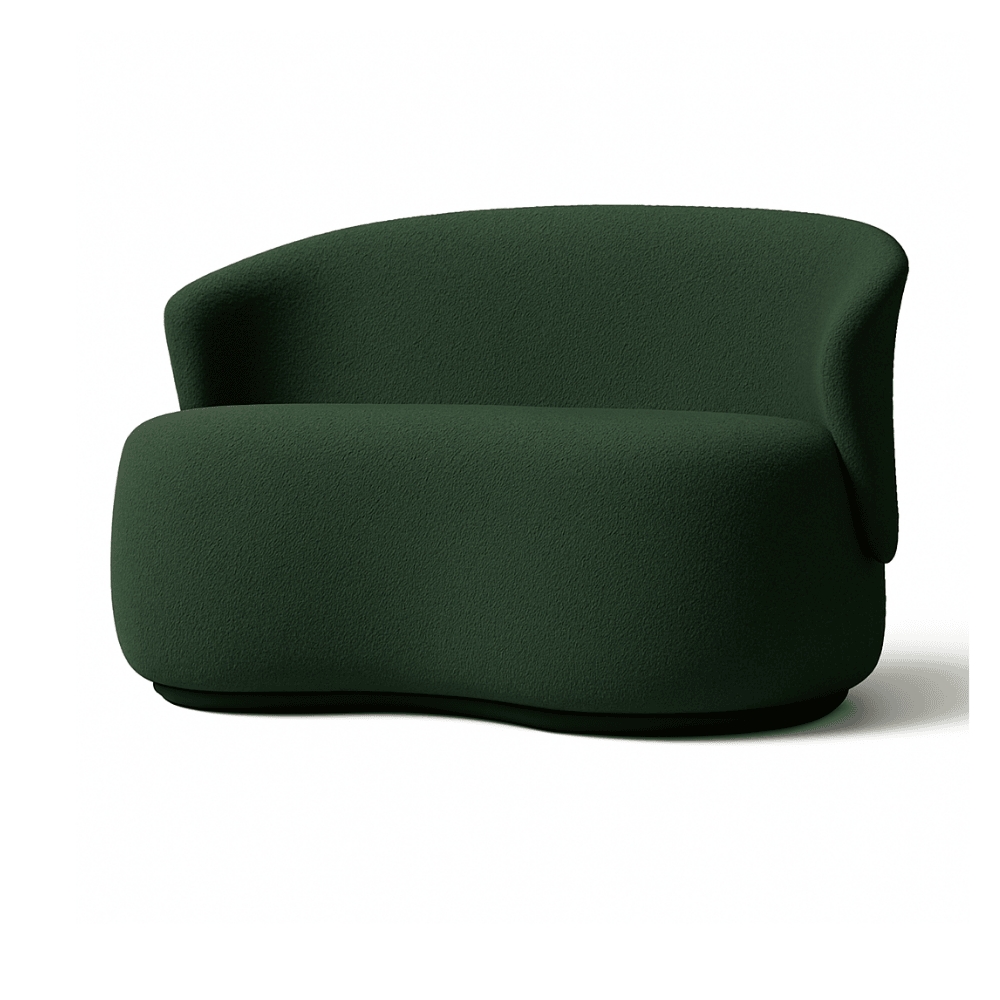 Namoradeira Decorativa Sala Estar Orgânica Beatriz Boucle Verde - Montanaris Decor