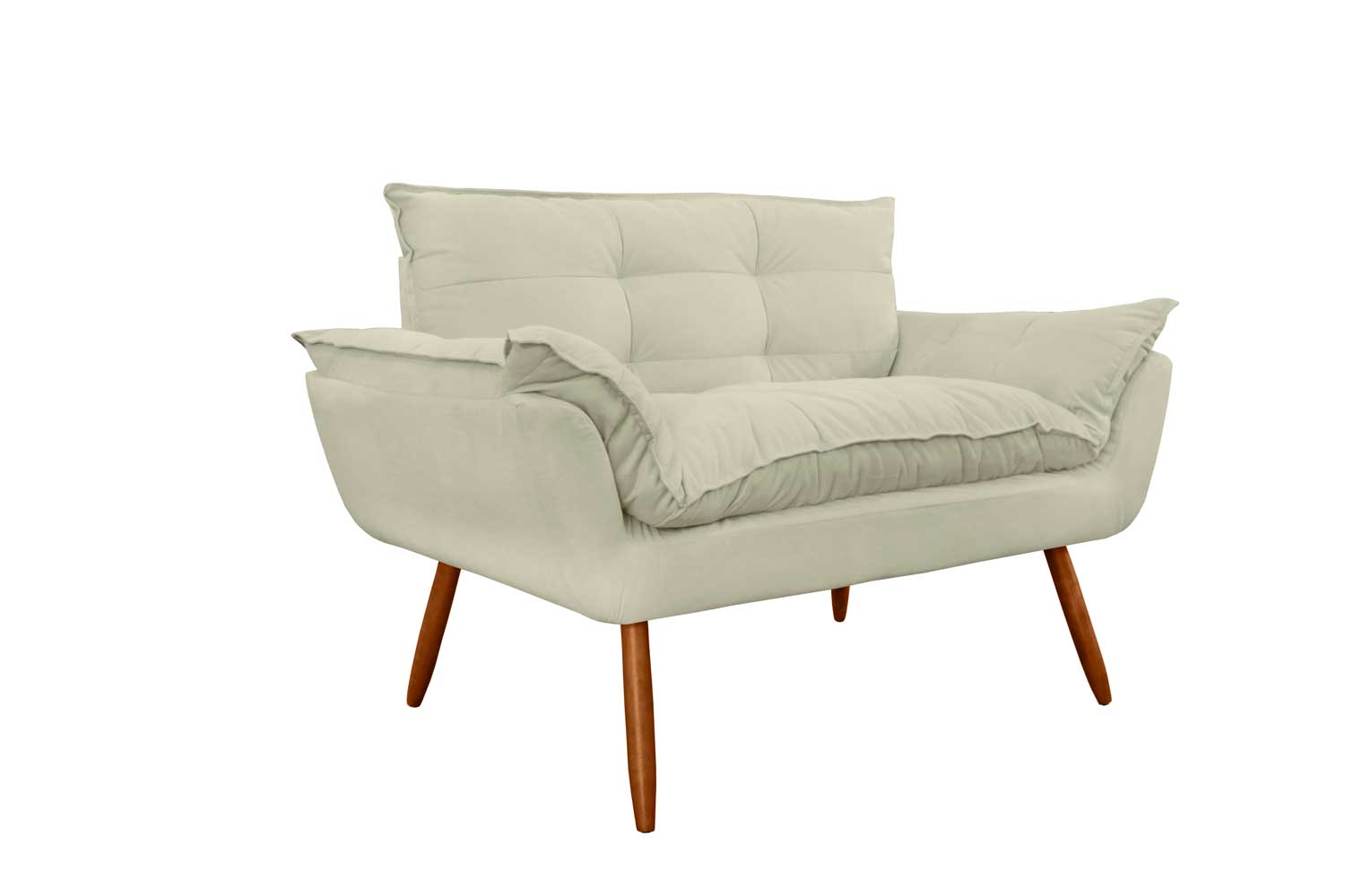 Namoradeira Decorativa para Sala de Estar Opala Suede Bege - Montanaris Decor