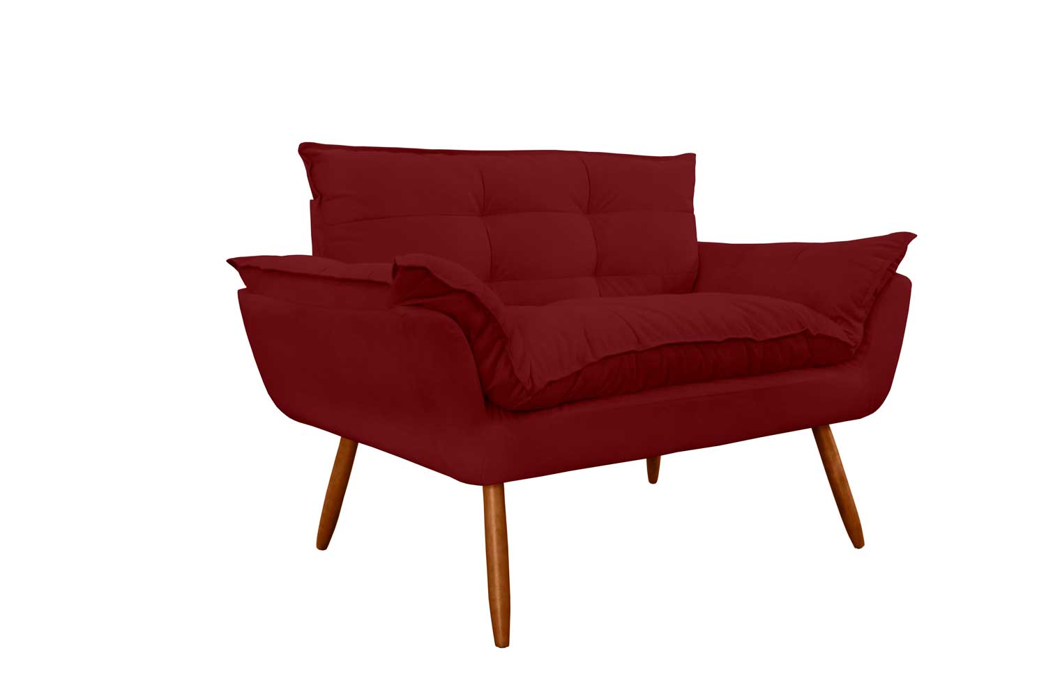Namoradeira Decorativa para Sala de Estar Opala Suede Bordo - Montanaris Decor