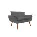 Namoradeira Decorativa para Sala de Estar Opala Suede Cinza - Montanaris Decor