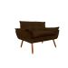 Namoradeira Decorativa para Sala de Estar Opala Suede Marrom - Montanaris Decor