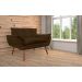 Namoradeira Decorativa para Sala de Estar Opala Suede Marrom - Montanaris Decor