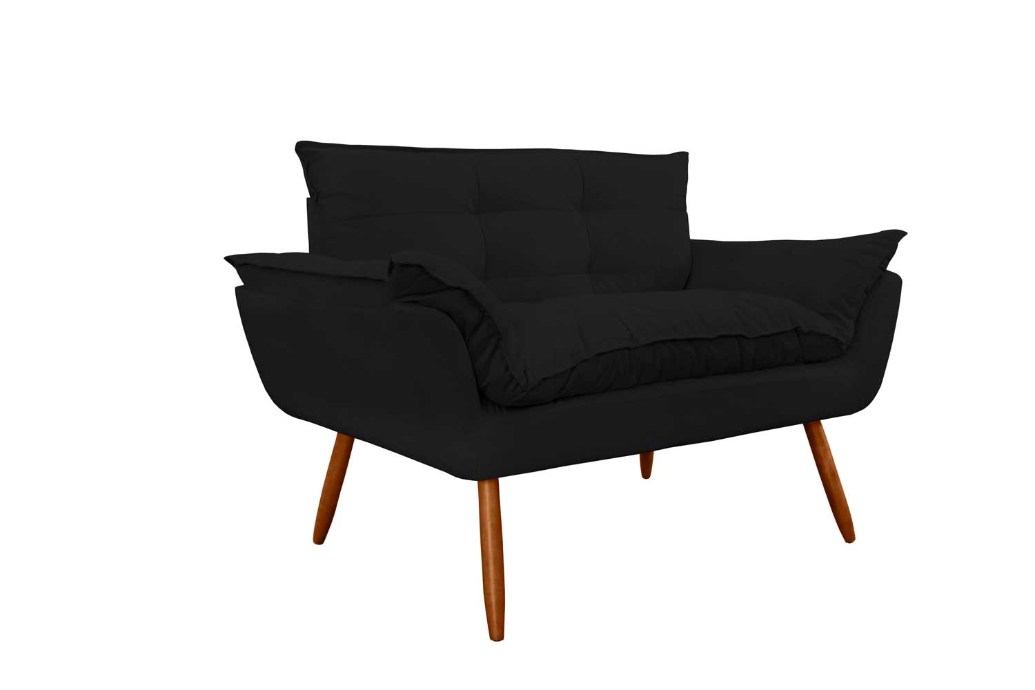 Namoradeira Decorativa para Sala de Estar Opala Suede Preto - Montanaris Decor