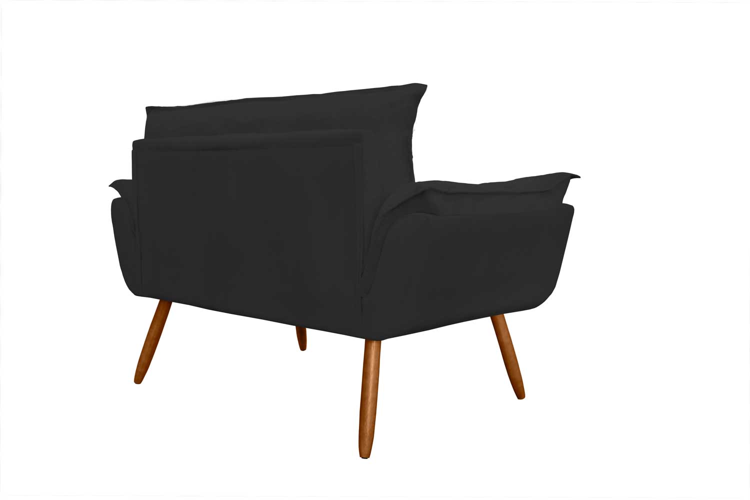 Namoradeira Decorativa para Sala de Estar Opala Suede Preto - Montanaris Decor