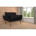 Namoradeira Decorativa para Sala de Estar Opala Suede Preto - Montanaris Decor