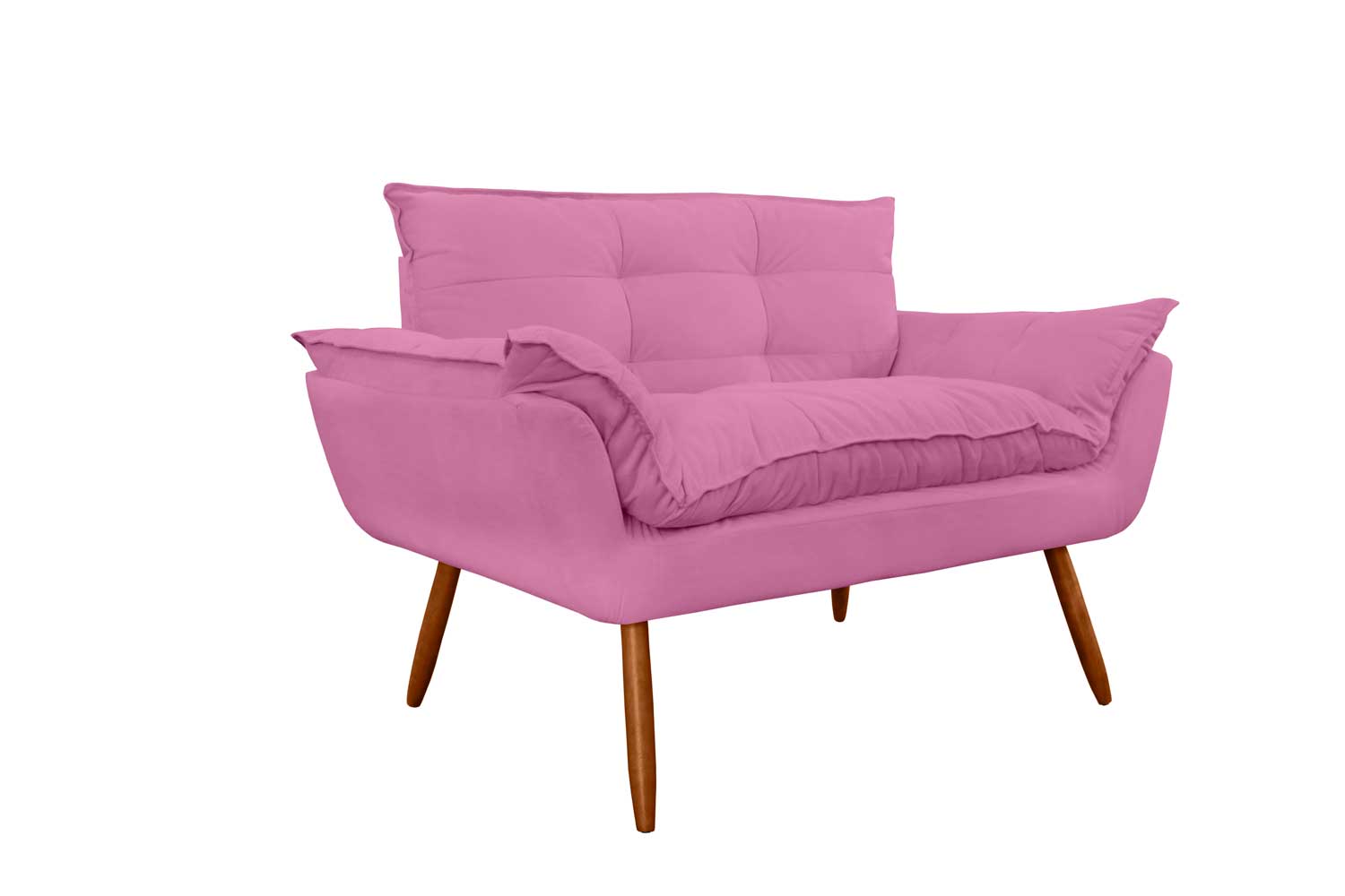 Namoradeira Decorativa para Sala de Estar Opala Suede Rosa - Montanaris Decor