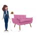 Namoradeira Decorativa para Sala de Estar Opala Suede Rosa - Montanaris Decor