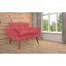 Namoradeira Decorativa para Sala de Estar Opala Suede Vermelho - Montanaris Decor