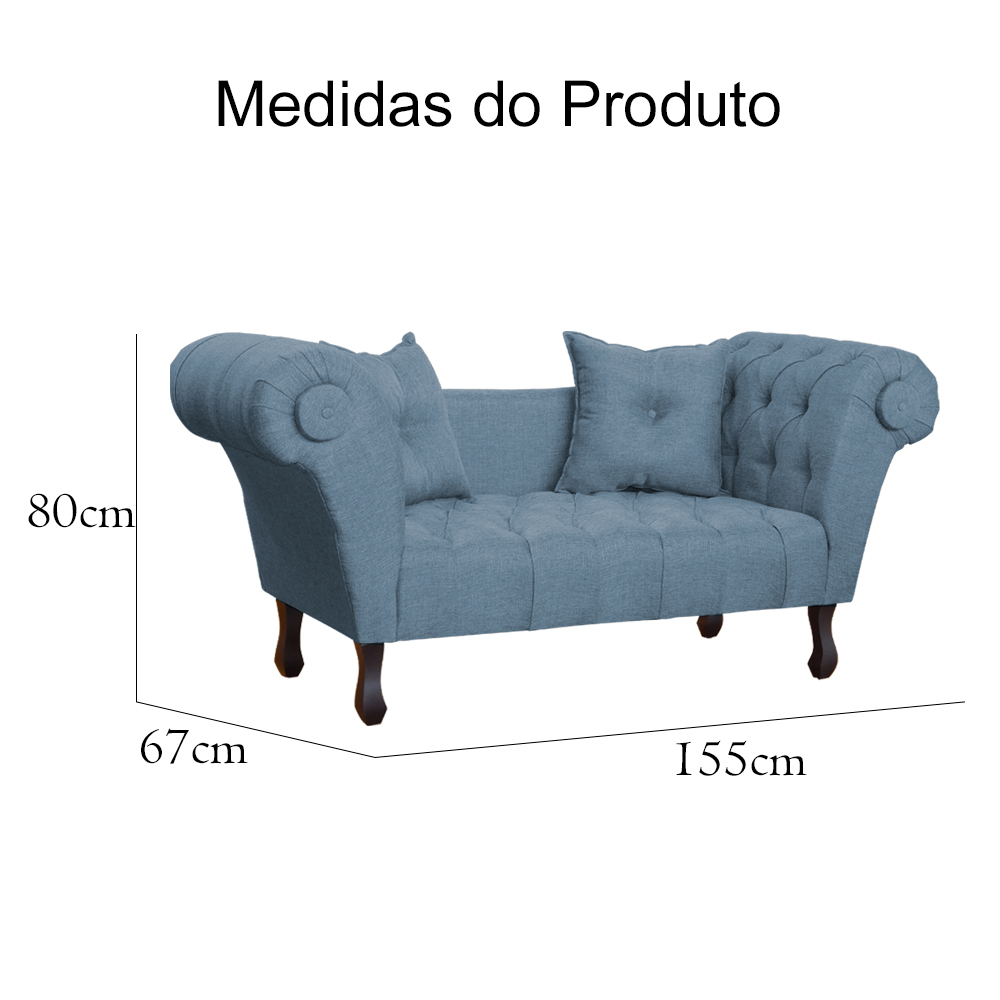 Namoradeira Dubai Linho Azul - Montanaris Decor