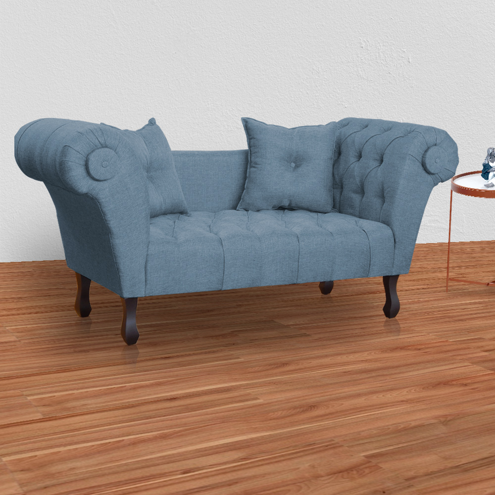 Namoradeira Dubai Linho Azul - Montanaris Decor