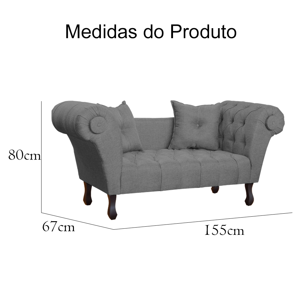 Namoradeira Dubai Linho Cinza - Montanaris Decor