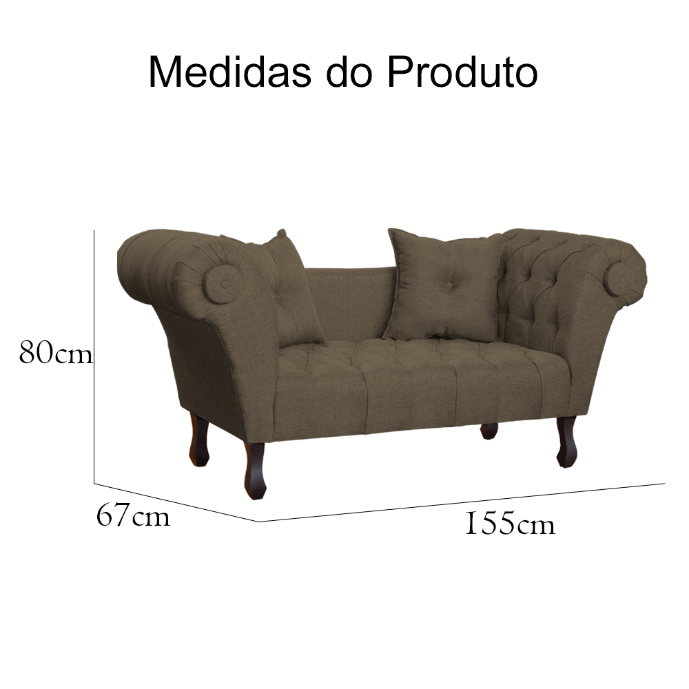 Namoradeira Dubai Linho Marrom - Montanaris Decor