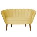 Namoradeira Pétala 2 Lugares Decorativa Veludo Amarelo - Montanaris Decor