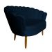 Namoradeira Pétala 2 Lugares Decorativa Veludo Azul Marinho - Montanaris Decor