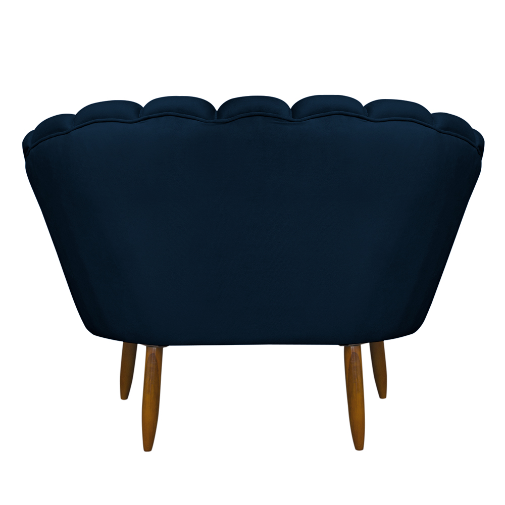 Namoradeira Pétala 2 Lugares Decorativa Veludo Azul Marinho - Montanaris Decor