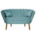 Namoradeira Pétala 2 Lugares Decorativa Veludo Azul Turquesa - Montanaris Decor