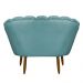 Namoradeira Pétala 2 Lugares Decorativa Veludo Azul Turquesa - Montanaris Decor