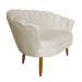Namoradeira Pétala 2 Lugares Decorativa Veludo Bege - Montanaris Decor