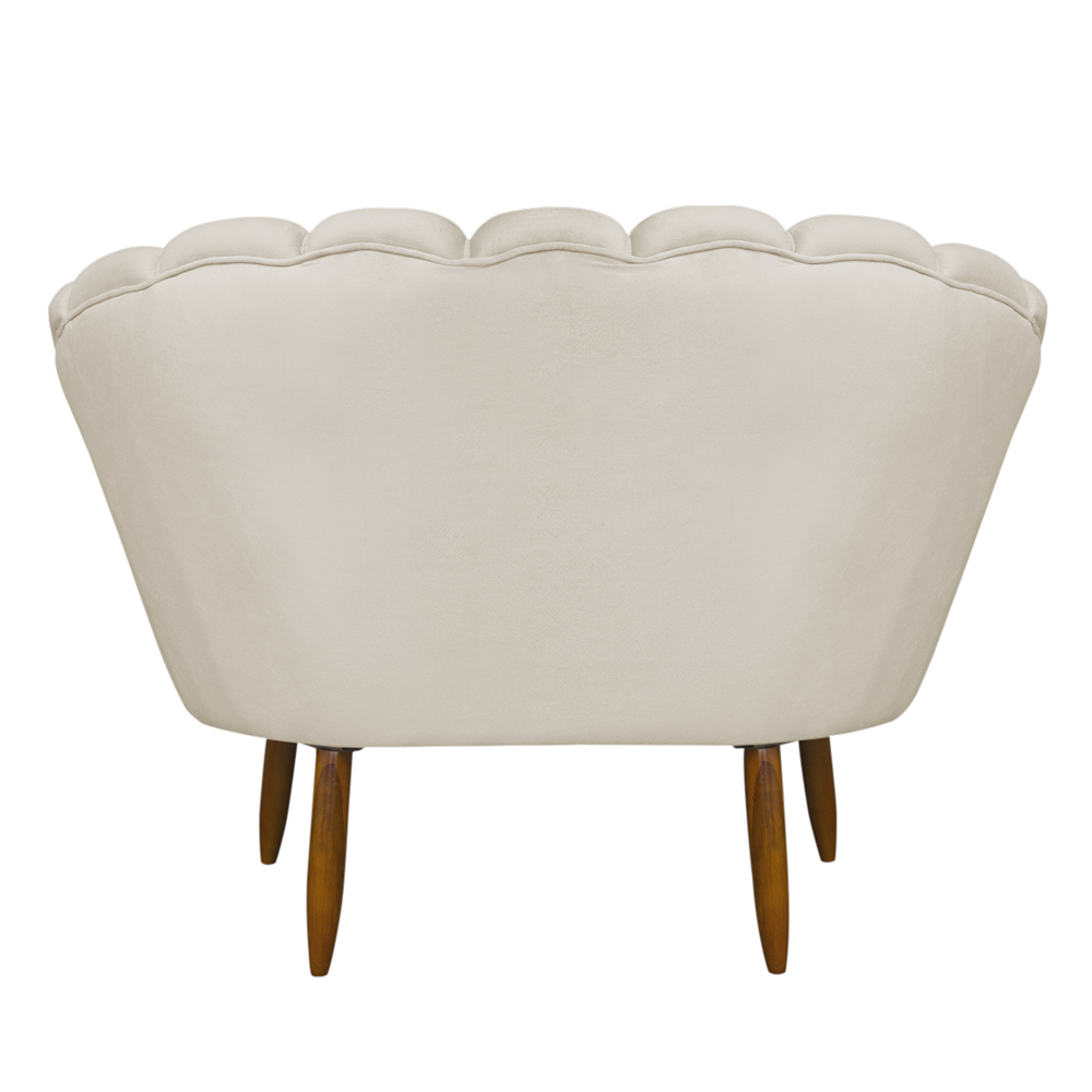Namoradeira Pétala 2 Lugares Decorativa Veludo Bege - Montanaris Decor
