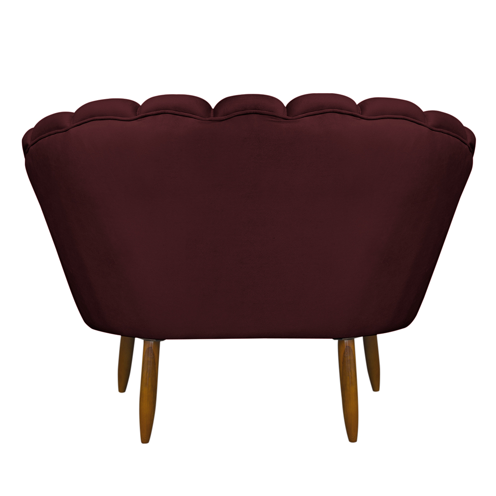 Namoradeira Pétala 2 Lugares Decorativa Veludo Bordô - Montanaris Decor