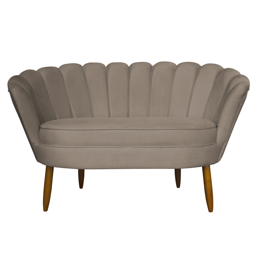 Namoradeira Pétala 2 Lugares Decorativa Veludo Cappuccino - Montanaris Decor