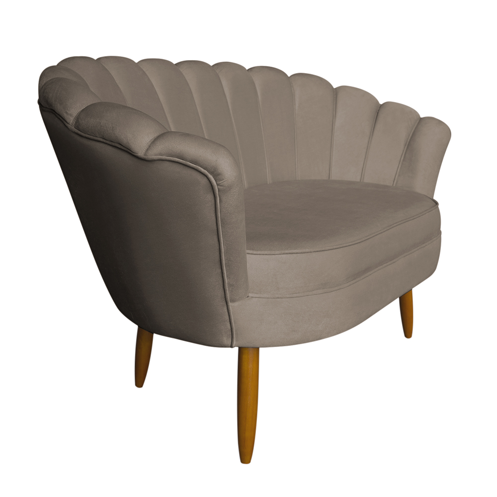 Namoradeira Pétala 2 Lugares Decorativa Veludo Cappuccino - Montanaris Decor