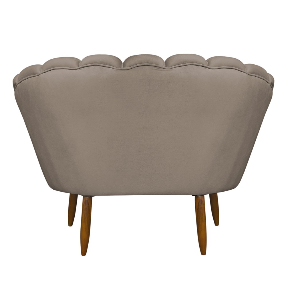 Namoradeira Pétala 2 Lugares Decorativa Veludo Cappuccino - Montanaris Decor