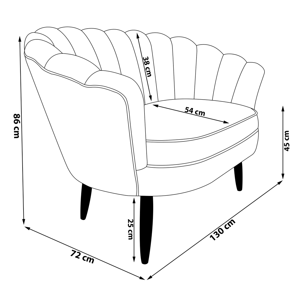 Namoradeira Pétala 2 Lugares Decorativa Veludo Cappuccino - Montanaris Decor