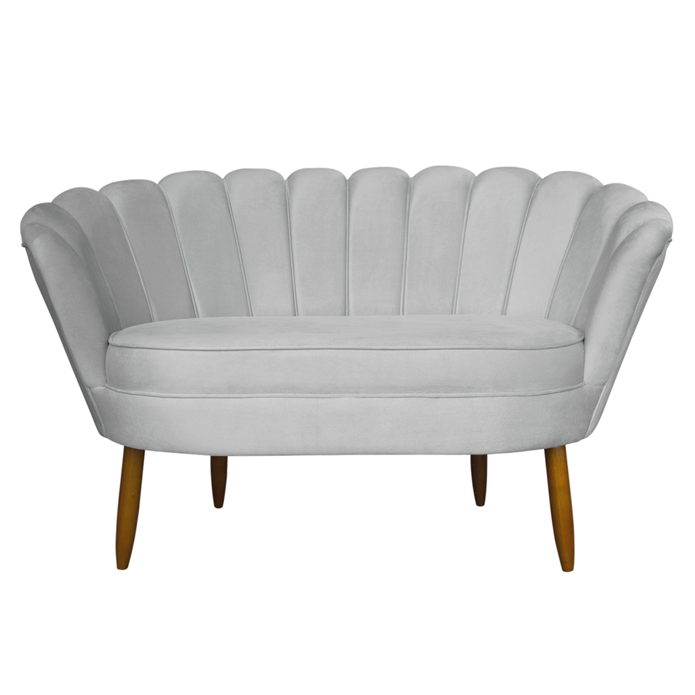 Namoradeira Pétala 2 Lugares Decorativa Veludo Cinza - Montanaris Decor