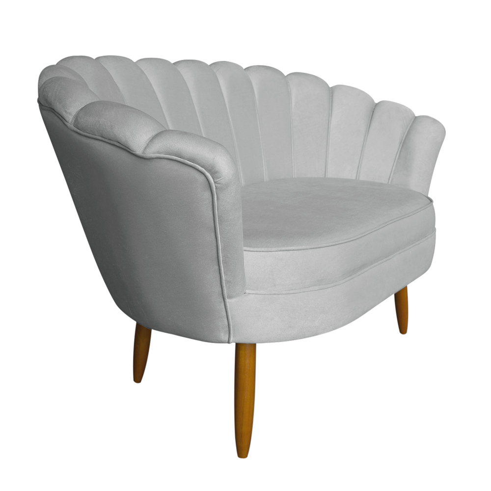 Namoradeira Pétala 2 Lugares Decorativa Veludo Cinza - Montanaris Decor