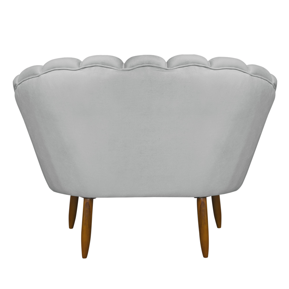 Namoradeira Pétala 2 Lugares Decorativa Veludo Cinza - Montanaris Decor