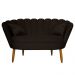 Namoradeira Pétala 2 Lugares Decorativa Veludo Marrom - Montanaris Decor